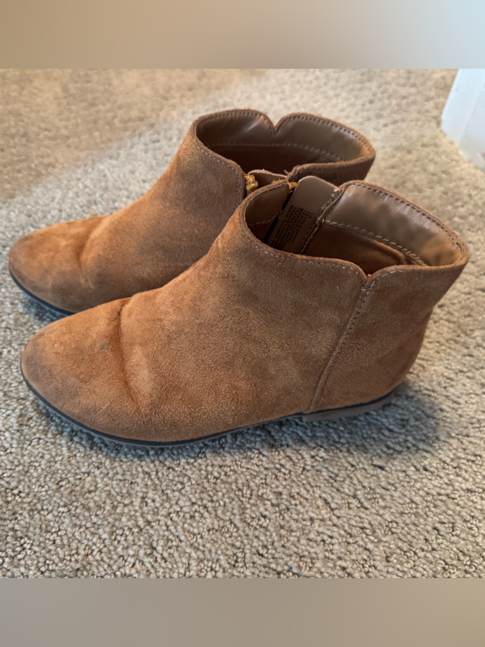 Cat and Jack Size 12 Little Girl Ankle Boots in Cognac Brown Booties